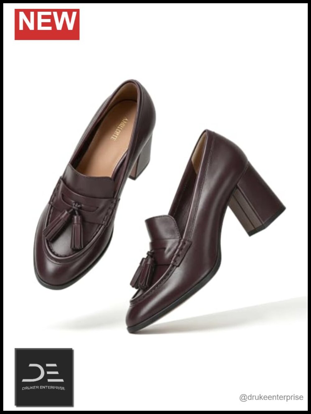 Vintage Faux Leather Chunky Heel Loafers Pumps Slip On Tassel Oxfords